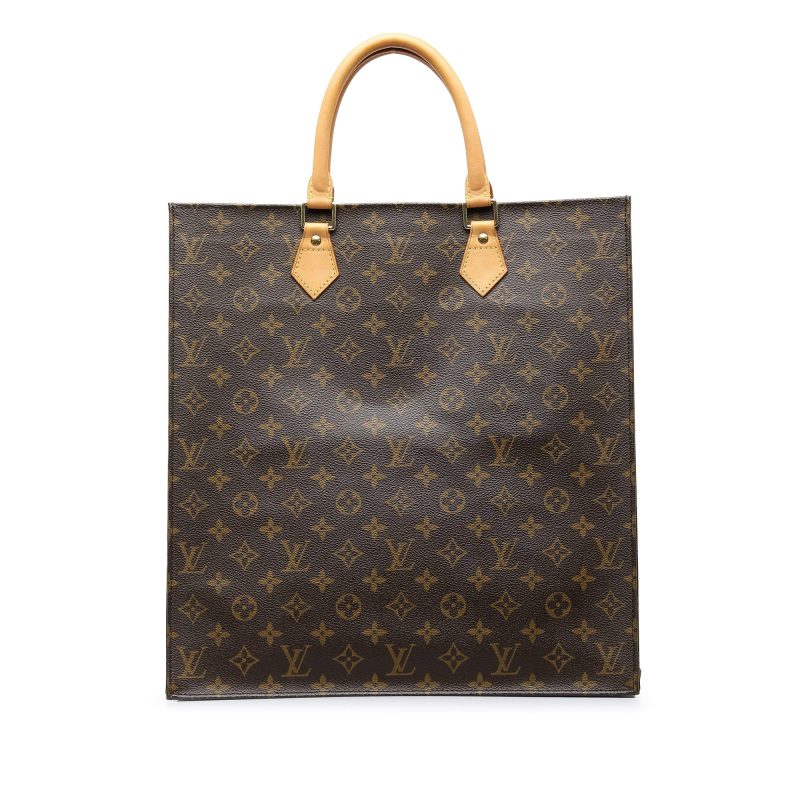 Brown Louis Vuitton Monogram Sac Plat Tote Bag - Image 3