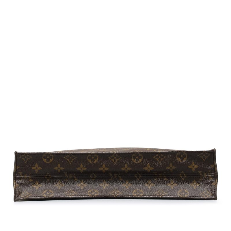Brown Louis Vuitton Monogram Sac Plat Tote Bag - Image 4