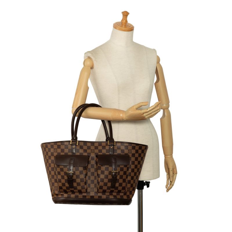 Brown Louis Vuitton Damier Ebene Manosque GM Tote Bag - Image 8