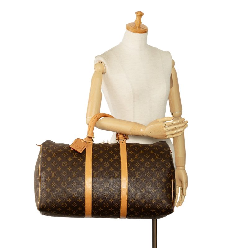Brown Louis Vuitton Monogram Keepall 50 Travel Bag - Image 14