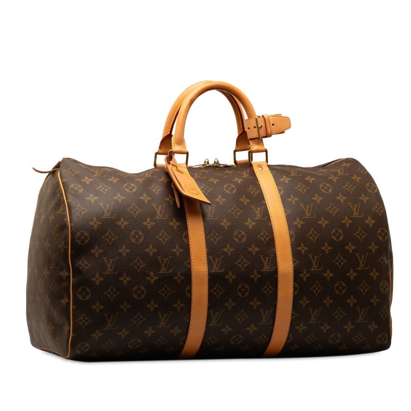 Brown Louis Vuitton Monogram Keepall 50 Travel Bag - Image 2