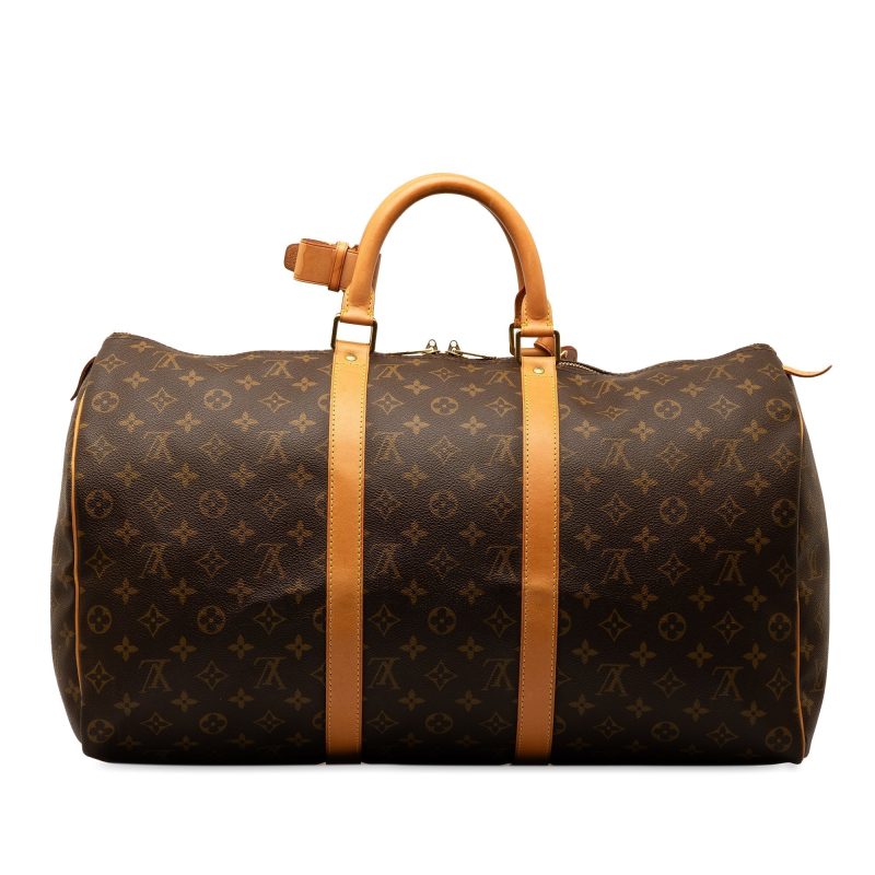 Brown Louis Vuitton Monogram Keepall 50 Travel Bag - Image 3