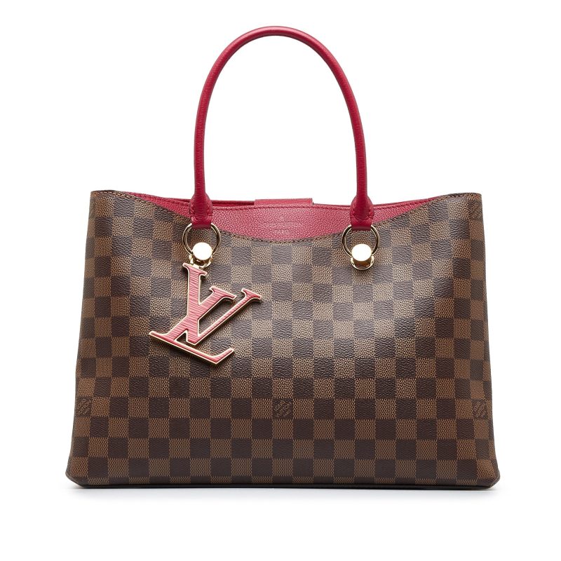 Brown Louis Vuitton Damier Ebene Sac Plat Tote Bag