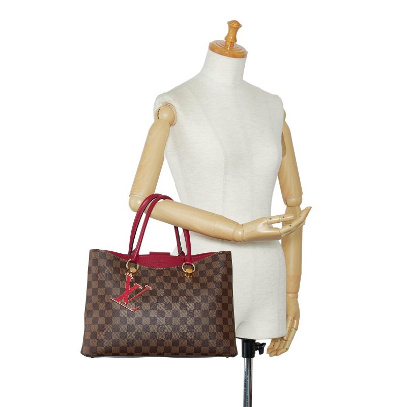 Brown Louis Vuitton Damier Ebene Sac Plat Tote Bag - Image 11