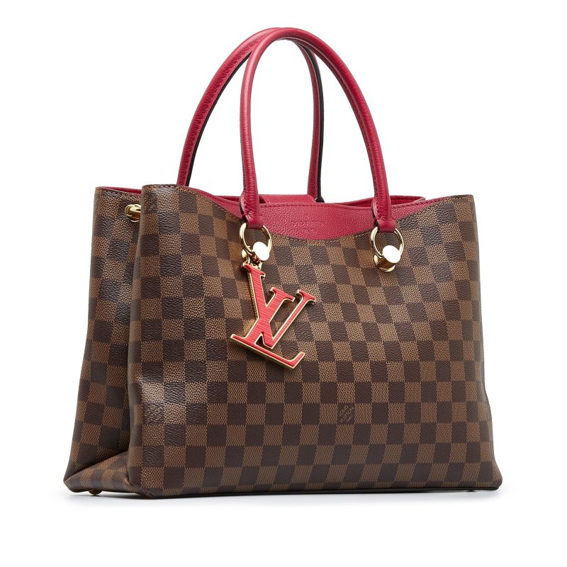 Brown Louis Vuitton Damier Ebene Sac Plat Tote Bag - Image 2