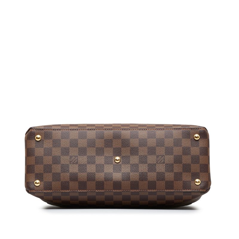 Brown Louis Vuitton Damier Ebene Sac Plat Tote Bag - Image 4