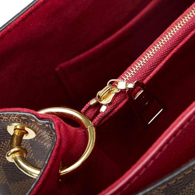 Brown Louis Vuitton Damier Ebene Sac Plat Tote Bag - Image 9