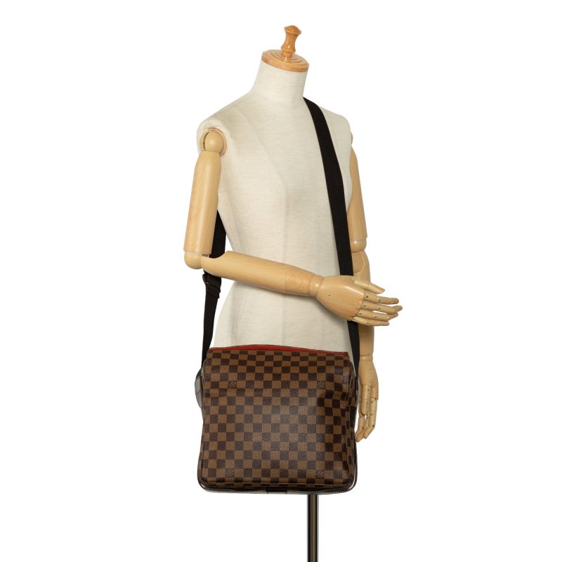 Brown Louis Vuitton Damier Ebene Navona Pouch - Image 9