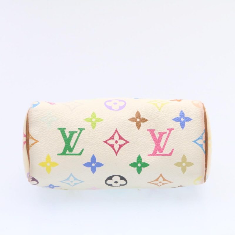 LOUIS VUITTON Monogram Multicolor Mini Speedy Hand Bag White M92645 Auth ar4404 - Image 9