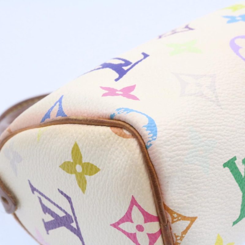 LOUIS VUITTON Monogram Multicolor Mini Speedy Hand Bag White M92645 Auth ar4404 - Image 10
