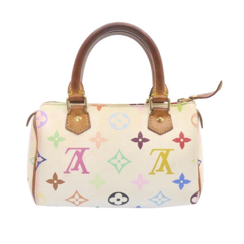 LOUIS VUITTON Monogram Multicolor Mini Speedy Hand Bag White M92645 Auth ar4404 - Image 2