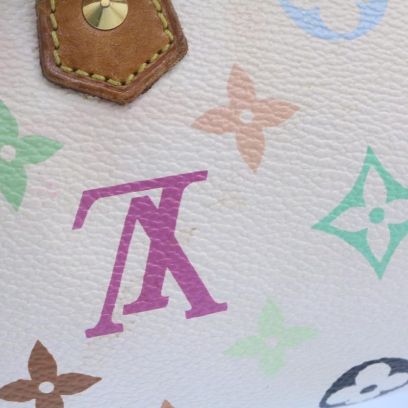 LOUIS VUITTON Monogram Multicolor Mini Speedy Hand Bag White M92645 Auth ar4404 - Image 3