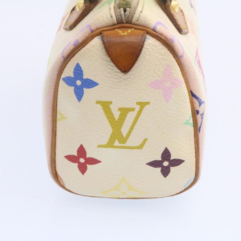LOUIS VUITTON Monogram Multicolor Mini Speedy Hand Bag White M92645 Auth ar4404 - Image 4