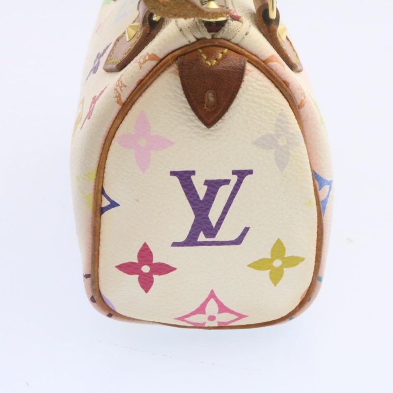 LOUIS VUITTON Monogram Multicolor Mini Speedy Hand Bag White M92645 Auth ar4404 - Image 5