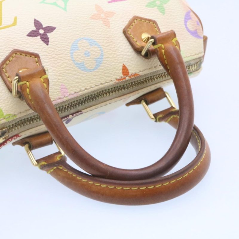 LOUIS VUITTON Monogram Multicolor Mini Speedy Hand Bag White M92645 Auth ar4404 - Image 7
