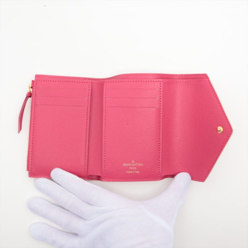 Louis Vuitton Damier Azur Portfolio Victoria N64614 Pink Compact Wallet - Image 4