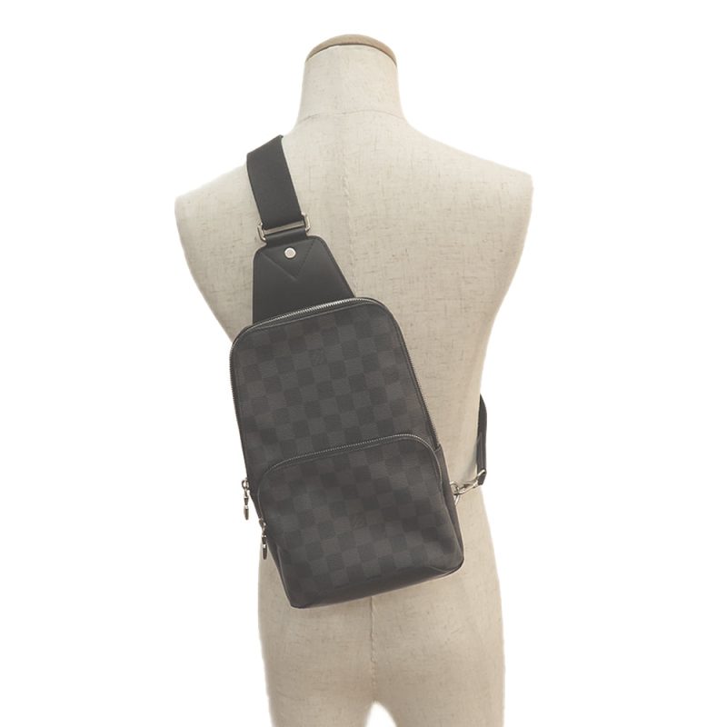 LOUIS VUITTON Avenue sling bag NoirM46718 Monogram Macassar Canvas - Image 9