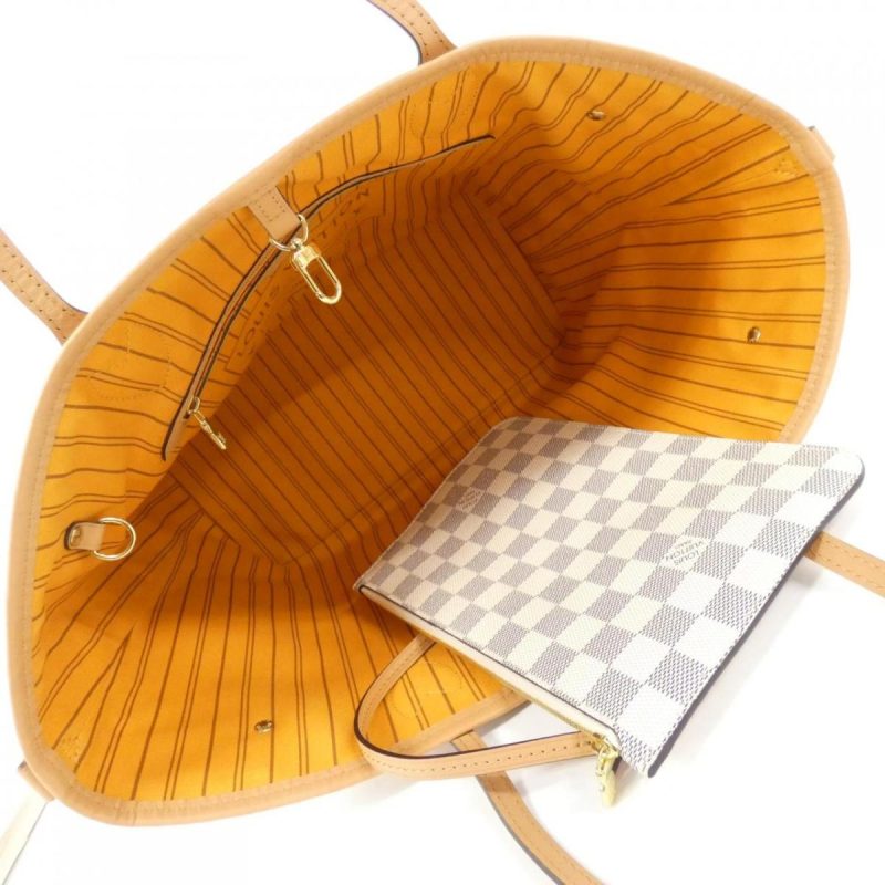 Louis Vuitton Damier Azur ark MM Tote Shoulder Bag N51107 White Ivory PVC LeatherLouis Vuitton - Image 5