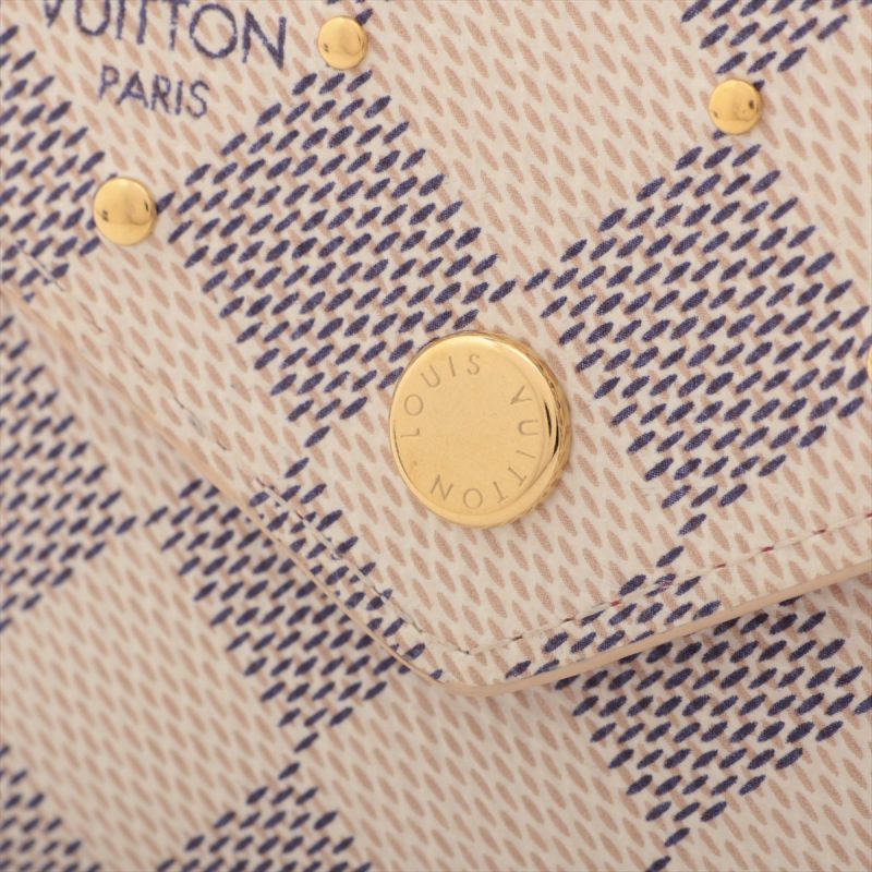 Louis Vuitton Damier Azur Portfolio Victoria N64614 Pink Compact Wallet - Image 9