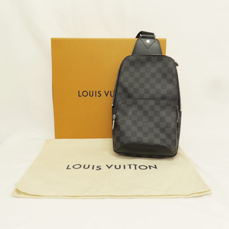 LOUIS VUITTON Avenue sling bag NoirM46718 Monogram Macassar Canvas - Image 10