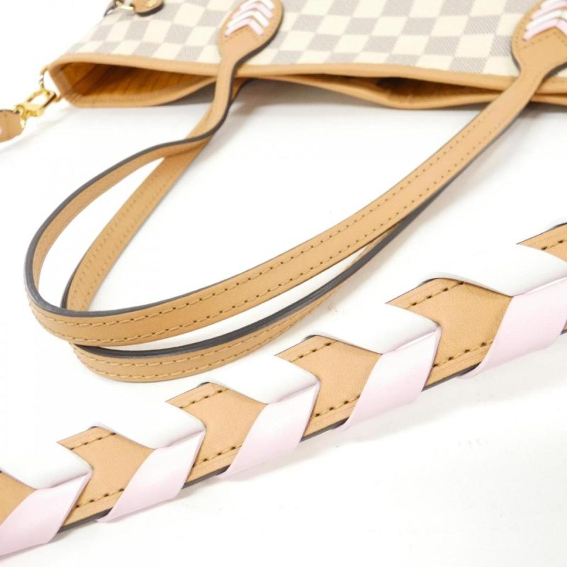 Louis Vuitton Damier Azur ark MM Tote Shoulder Bag N51107 White Ivory PVC LeatherLouis Vuitton - Image 4