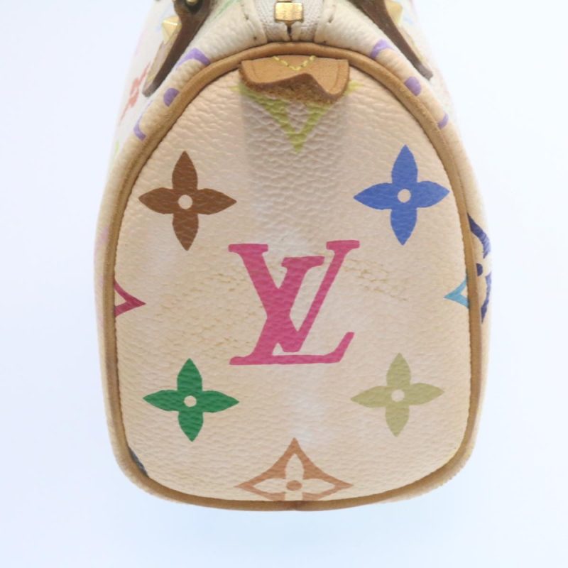 LOUIS VUITTON Monogram Multicolor Mini Speedy Hand Bag White M92645 Auth am1013g - Image 5