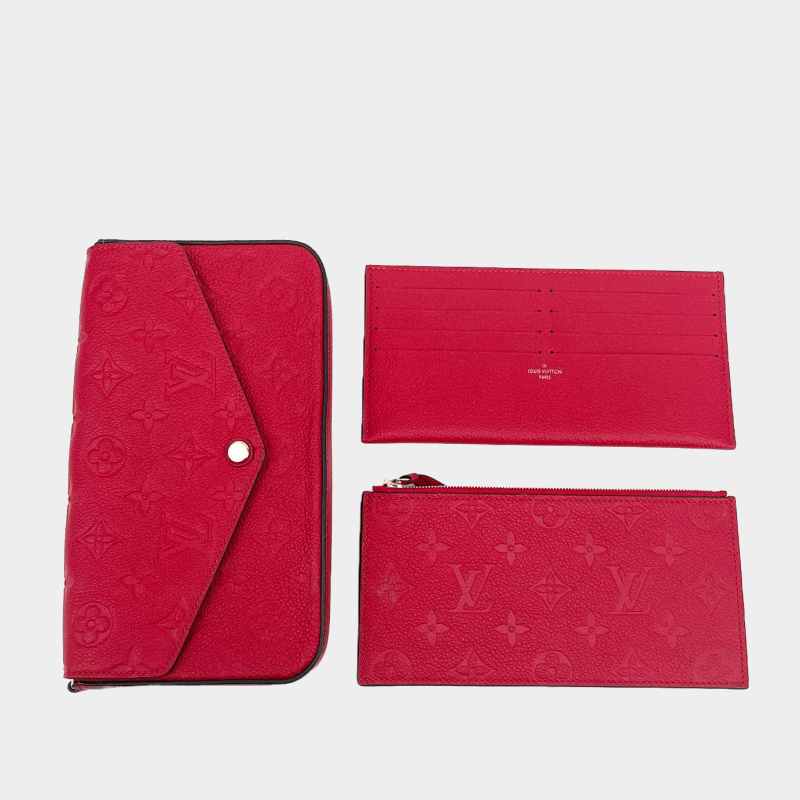 LOUIS VUITTON Monogram Empreinte Pochette Félicie -Red - Image 4
