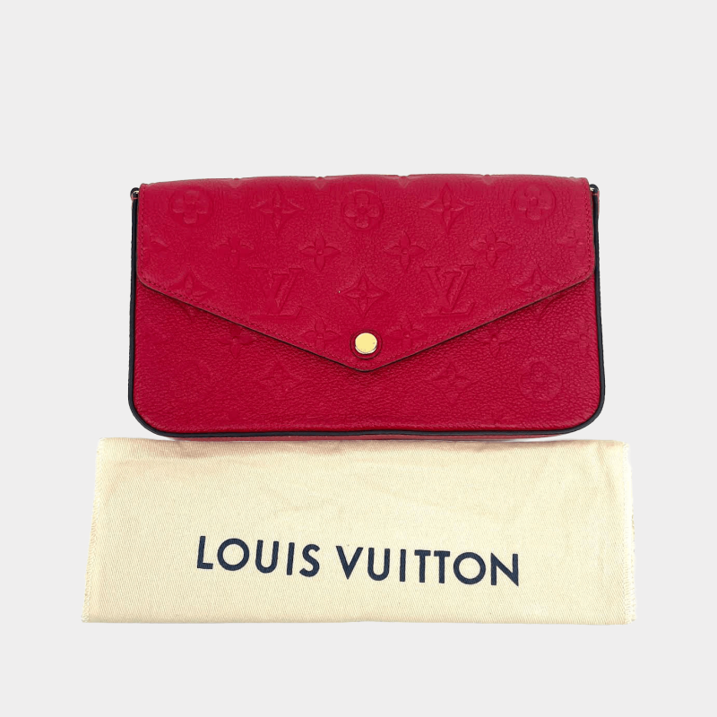 LOUIS VUITTON Monogram Empreinte Pochette Félicie -Red - Image 3