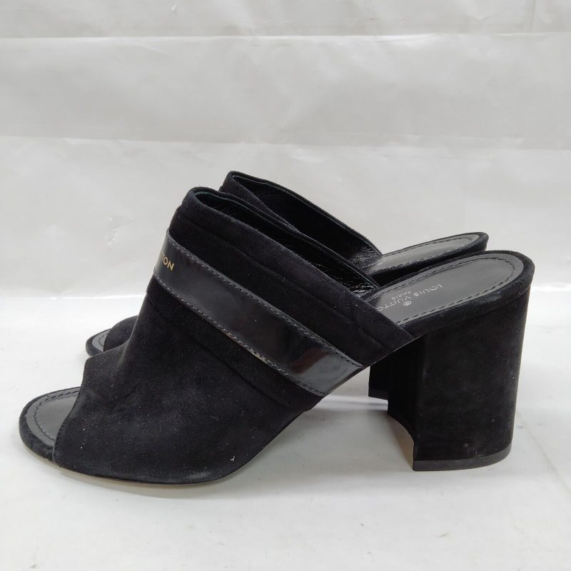 Louis Vuitton Black Suede Tassel Peep Toe Ankle Boots Size US 11 | EU 41 - Image 3