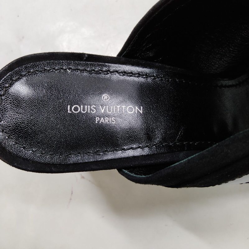 Louis Vuitton Black Suede Tassel Peep Toe Ankle Boots Size US 11 | EU 41 - Image 7