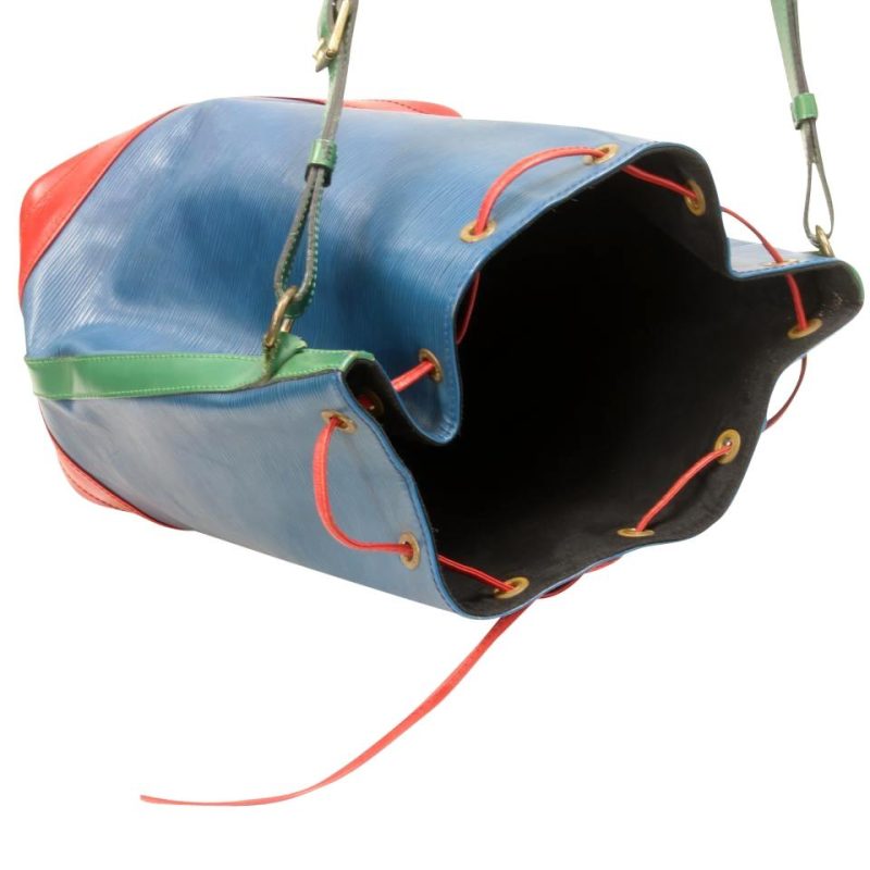 Louis Vuitton Bucket Noé Vintage Blue Green Red Epi Leather Shoulder Bag - Image 9