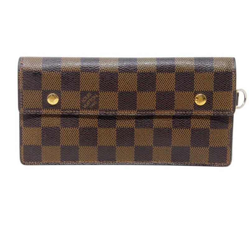 Louis Vuitton Damier Gold Gm Accordion Moto Chain Long Travel Wallet - Image 8