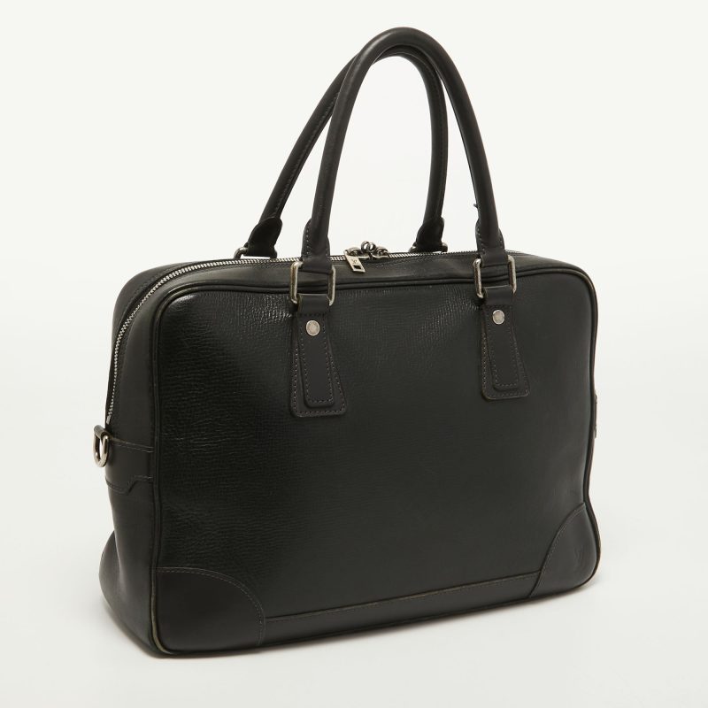 Louis Vuitton Charcoal Black Leather Utah Acoma Bag - Image 3