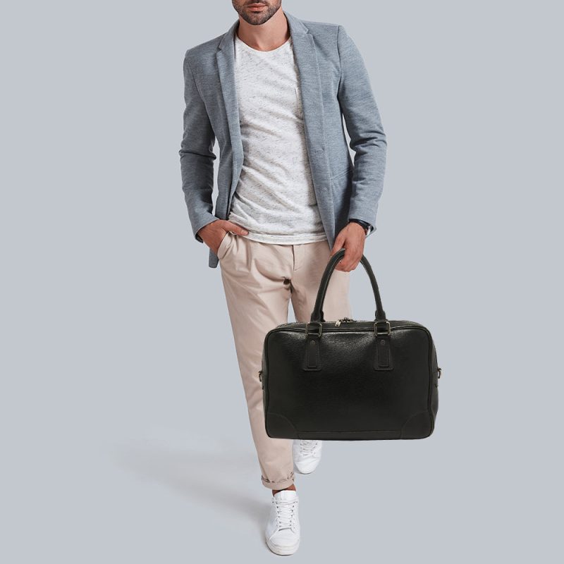 Louis Vuitton Charcoal Black Leather Utah Acoma Bag - Image 2