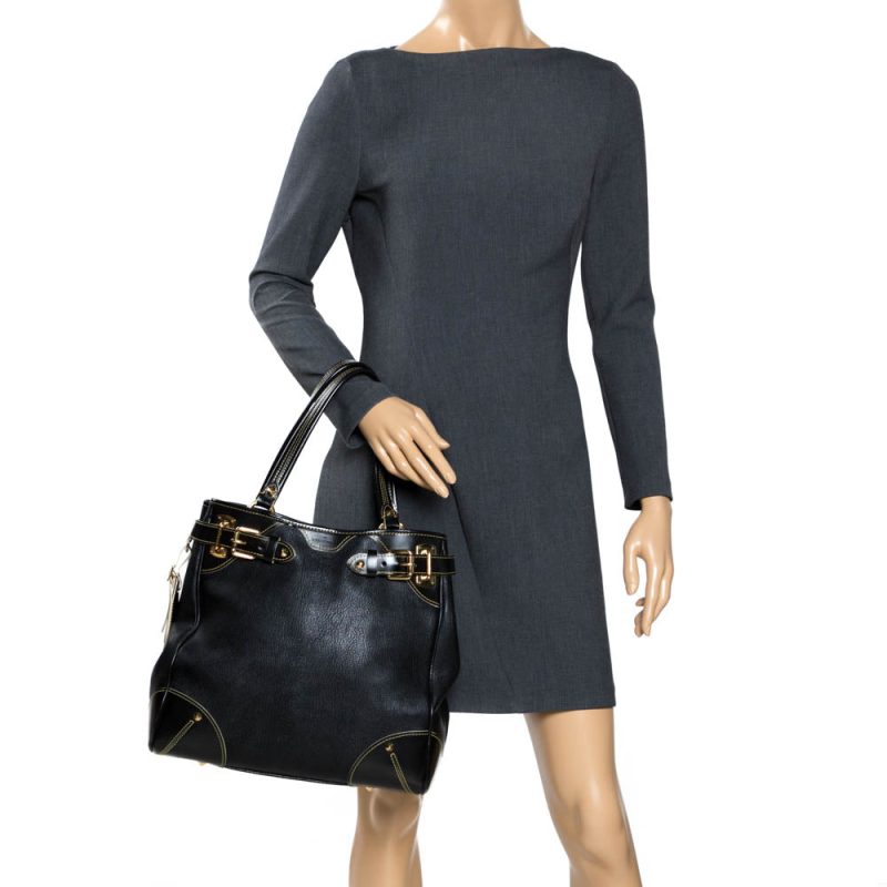 Louis Vuitton Black Suhali Leather Le Majestueux Bag - Image 2