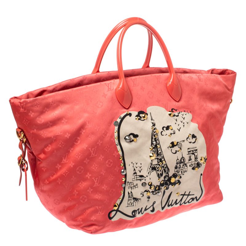 Louis Vuitton Coral Monogram Nylon Nouvelle Vague Beach Bag - Image 3
