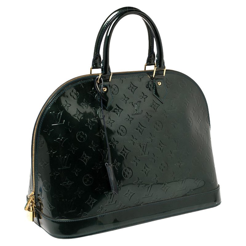 Louis Vuitton Bleu Nuit Monogram Vernis Alma GM Bag - Image 3