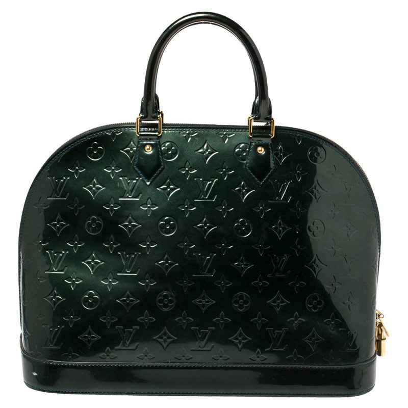 Louis Vuitton Bleu Nuit Monogram Vernis Alma GM Bag - Image 4
