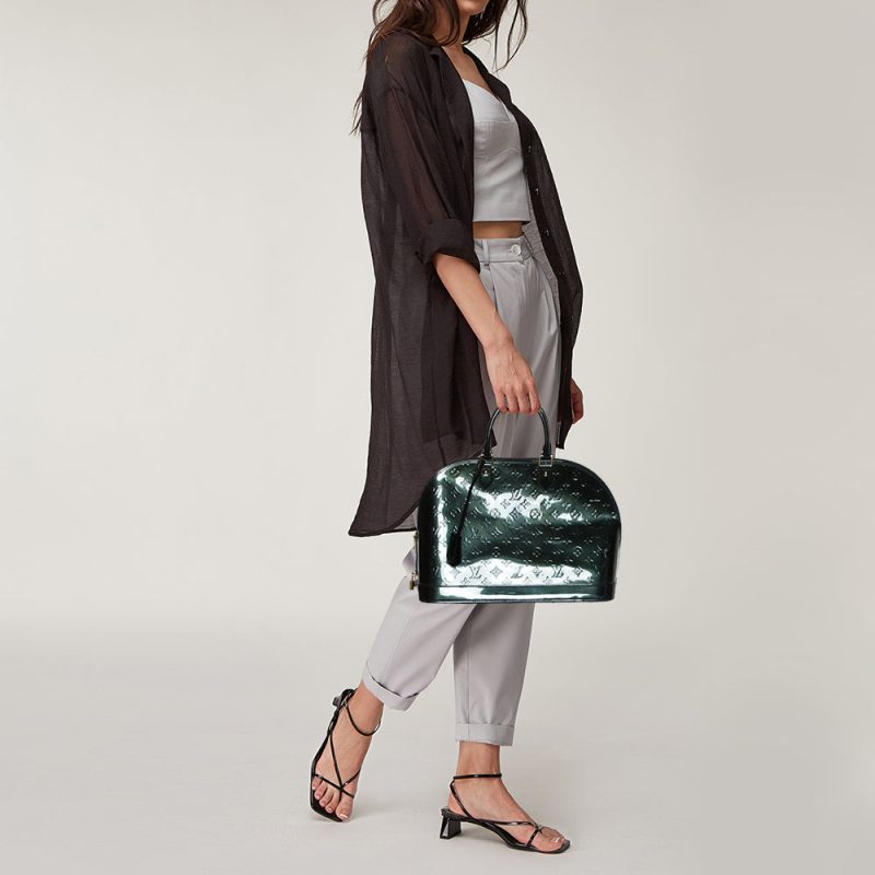 Louis Vuitton Bleu Nuit Monogram Vernis Alma GM Bag - Image 2