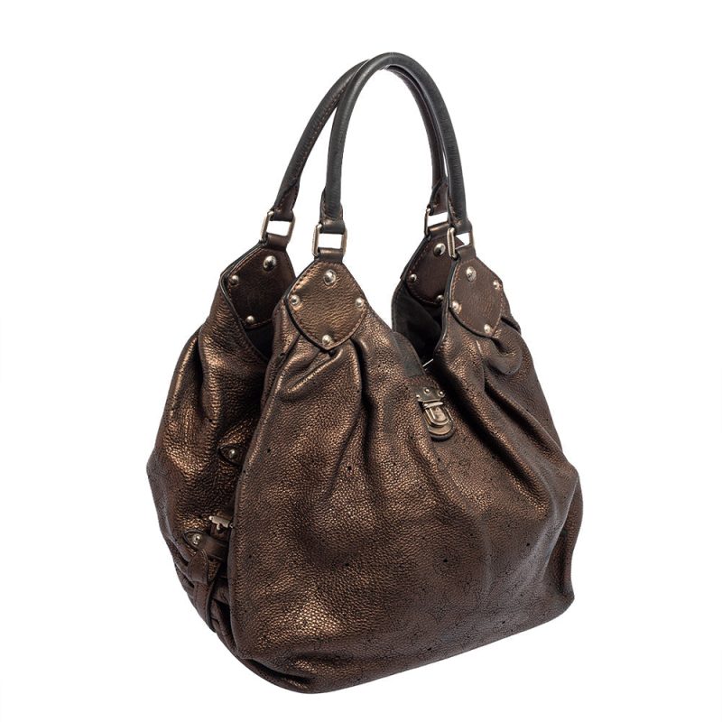Louis Vuitton Bronze Monogram Mahina Leather L Bag - Image 3