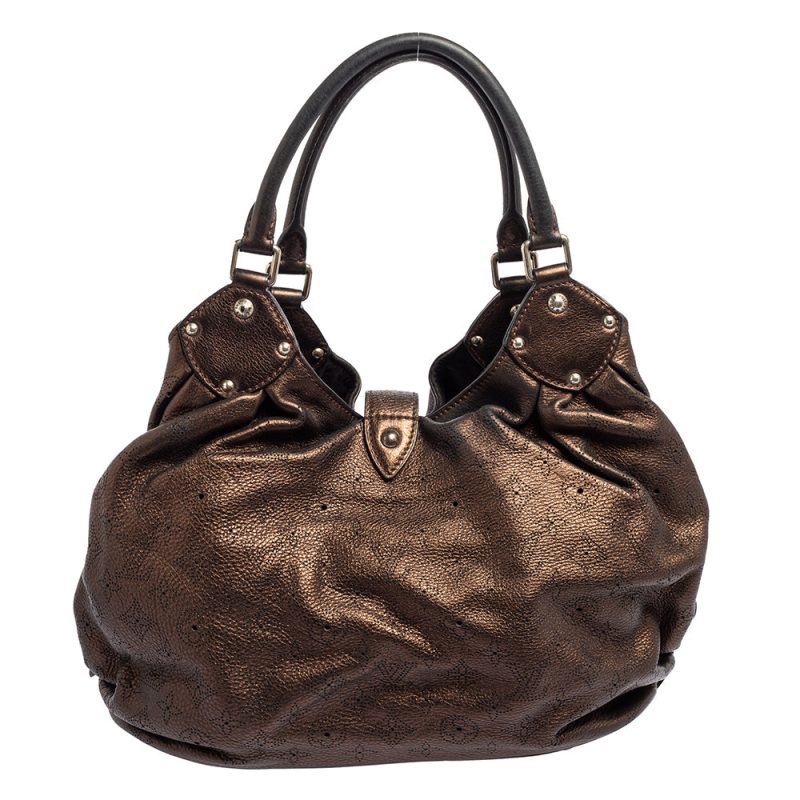 Louis Vuitton Bronze Monogram Mahina Leather L Bag - Image 4