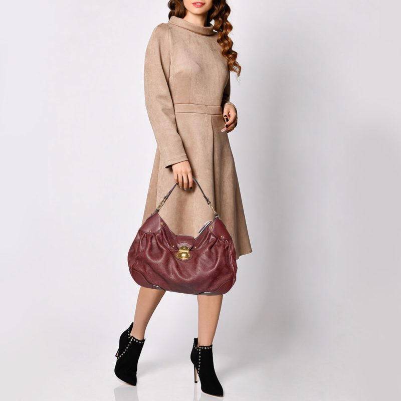 Louis Vuitton Bordeaux Monogram Mahina Leather Solar PM Bag - Image 2
