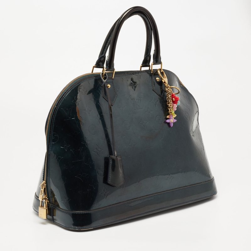 Louis Vuitton Blue Nuit Monogram Vernis Alma GM Bag - Image 3
