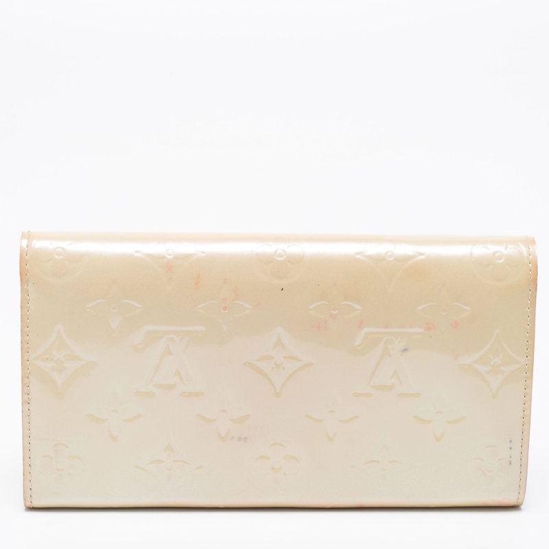 Louis Vuitton Blanc Corail Monogram Vernis Leather Sarah Wallet - Image 5
