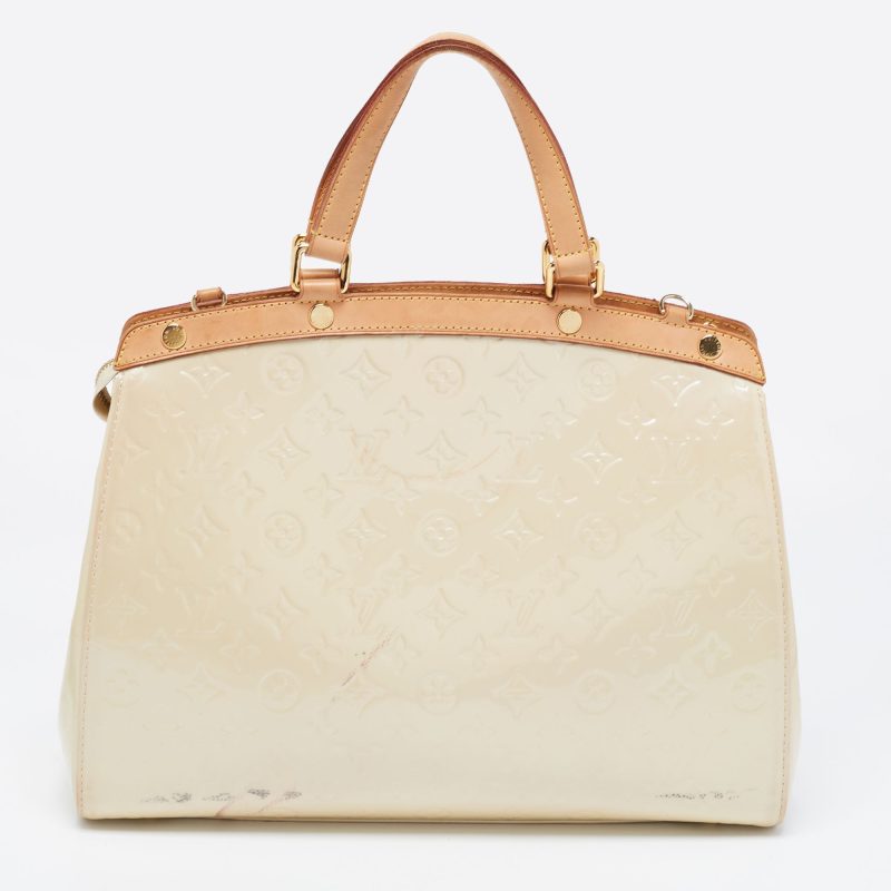 Louis Vuitton Blanc Corail Monogram Vernis Brea GM Bag - Image 4