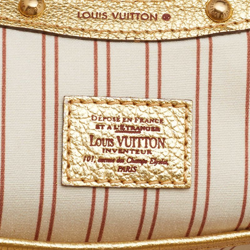 Louis Vuitton Cream/Gold Canvas and Leather Antigua Theda PM Bag - Image 8