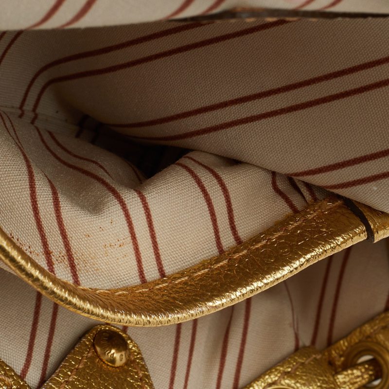 Louis Vuitton Cream/Gold Canvas and Leather Antigua Theda PM Bag - Image 7