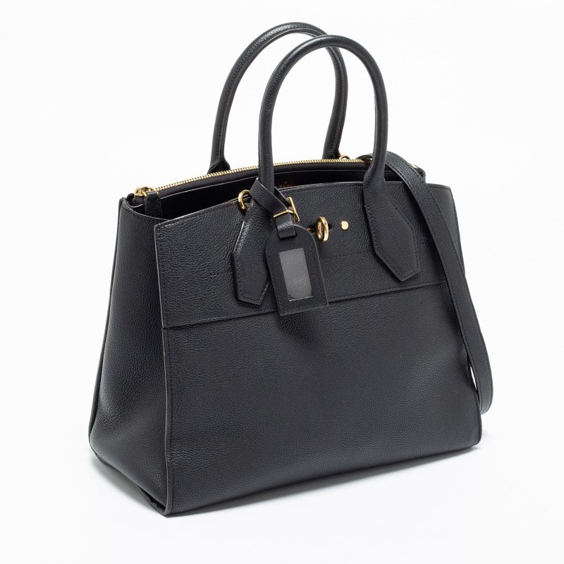 Louis Vuitton Black Leather City Steamer MM Bag - Image 3