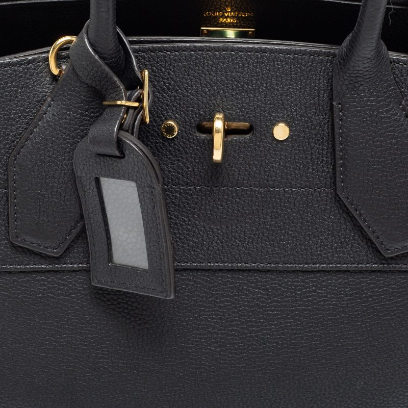 Louis Vuitton Black Leather City Steamer MM Bag - Image 5