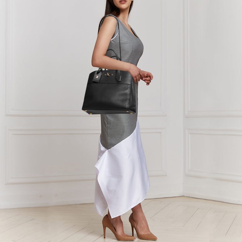 Louis Vuitton Black Leather City Steamer MM Bag - Image 2